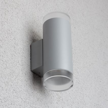Brilagi - LED RGBW applique da esterno dimmerabile MATERA 2xGU10/4,8W/230V 3000K IP54 grigio + telecomando
