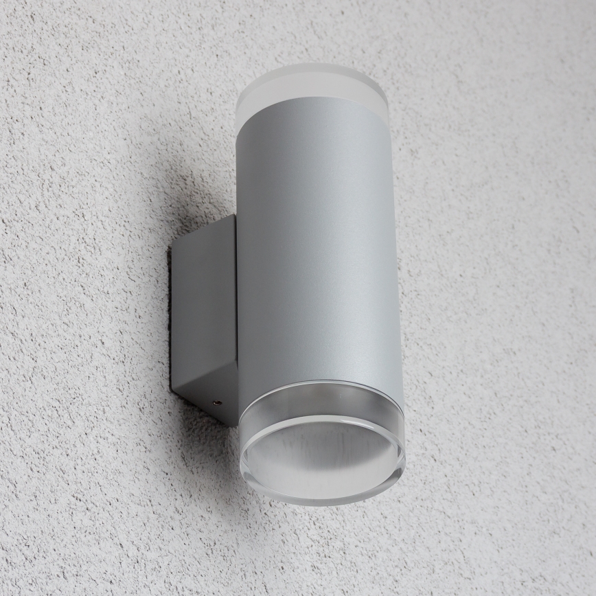 Brilagi - LED RGBW applique da esterno dimmerabile MATERA 2xGU10/4,8W/230V 3000K IP54 grigio + telecomando