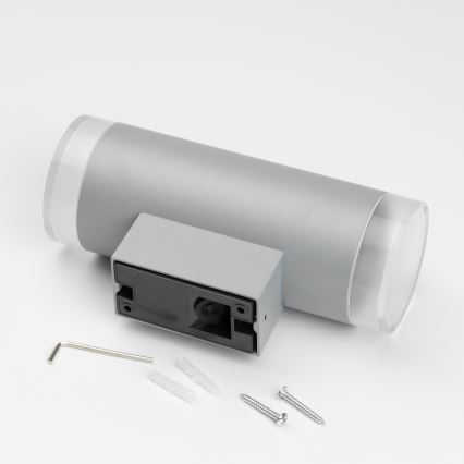 Brilagi - LED RGBW applique da esterno dimmerabile MATERA 2xGU10/4,8W/230V 3000K IP54 grigio + telecomando