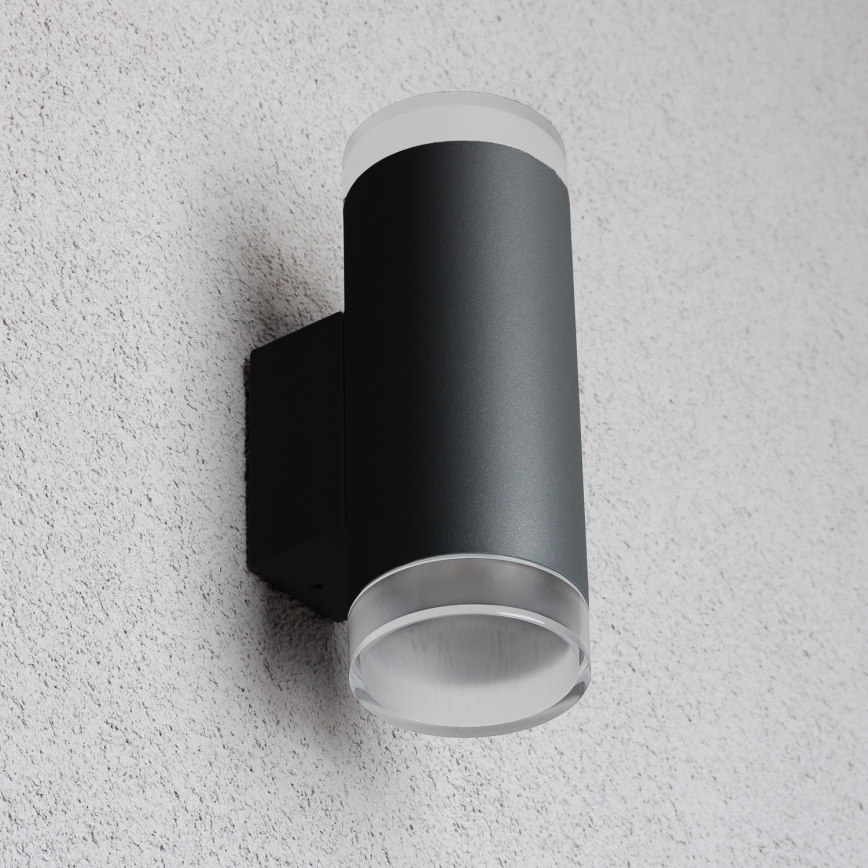 Brilagi - Applique da esterno LED RGBW dimmerabile MATERA 2xGU10/4,8W/230V 3000K IP54 nero + telecomando