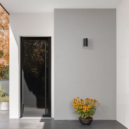Brilagi - Applique da esterno LED RGBW dimmerabile MATERA 2xGU10/4,8W/230V 3000K IP54 nero + telecomando
