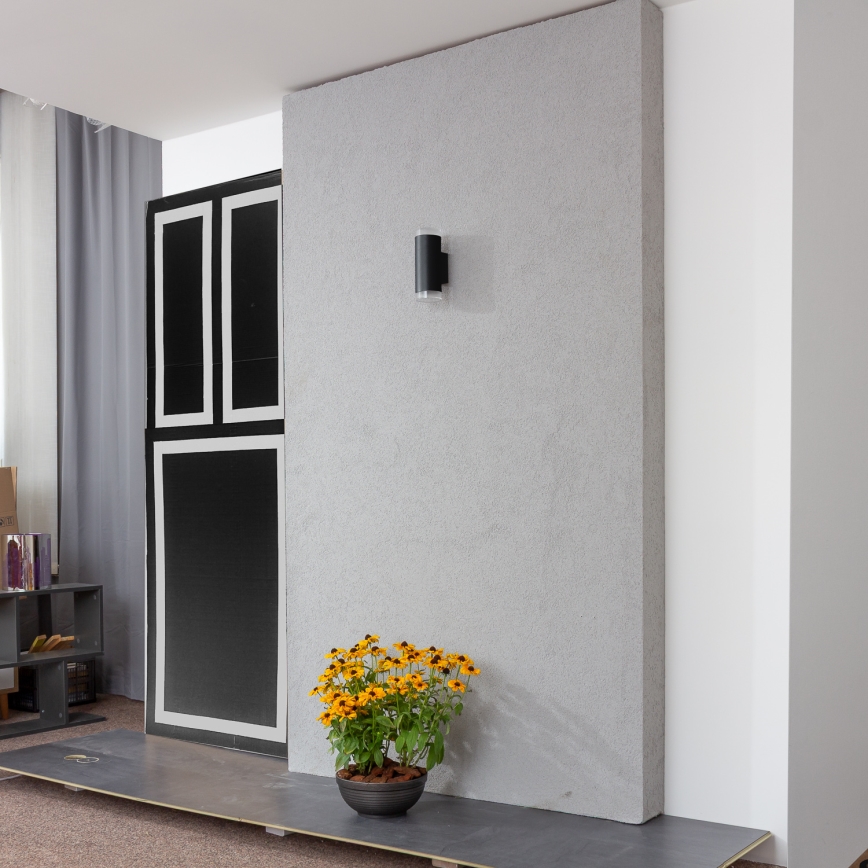 Brilagi - Applique da esterno LED RGBW dimmerabile MATERA 2xGU10/4,8W/230V 3000K IP54 nero + telecomando