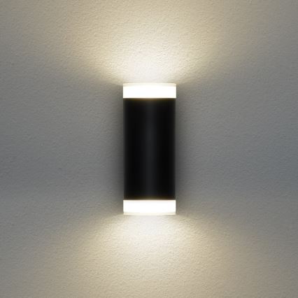 Brilagi - Applique da esterno LED RGBW dimmerabile MATERA 2xGU10/4,8W/230V 3000K IP54 nero + telecomando