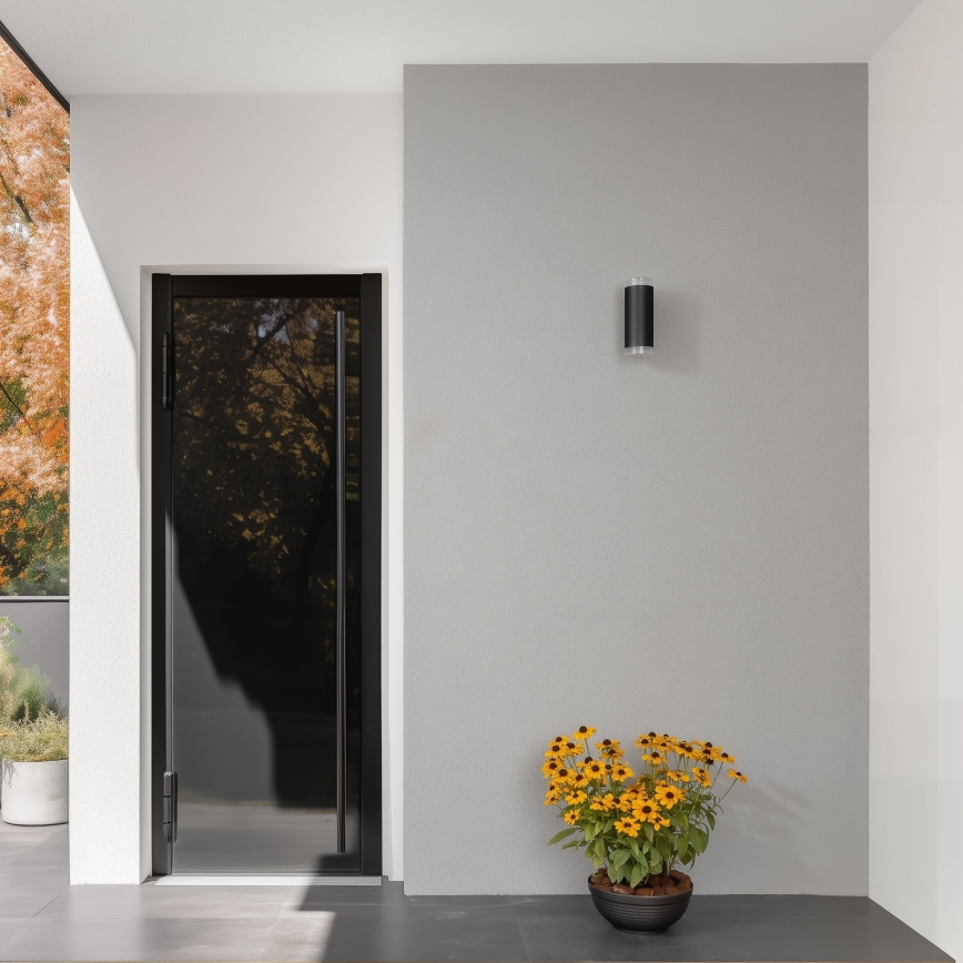 Brilagi - Applique da esterno LED RGBW dimmerabile MATERA 2xGU10/6W/230V 3000K IP54 nero + telecomando