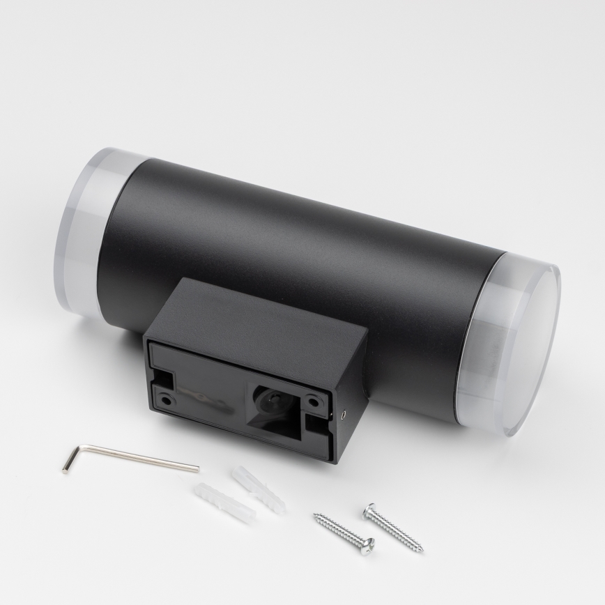 Brilagi - Applique da esterno LED RGBW dimmerabile MATERA 2xGU10/6W/230V 3000K IP54 nero + telecomando