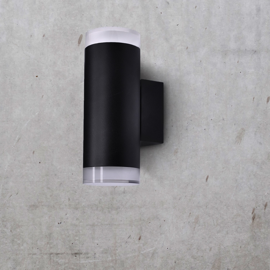 Brilagi - Applique da esterno LED RGBW dimmerabile MATERA 2xGU10/6W/230V 3000K IP54 nero + telecomando