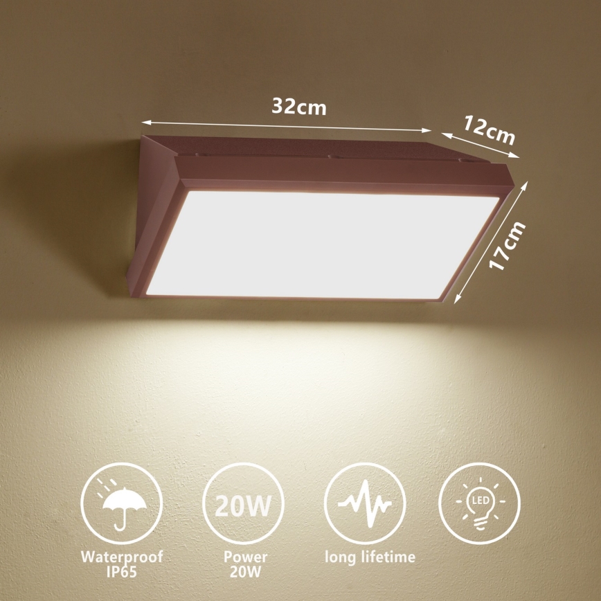 Brilagi - Applique da esterno LED TRIANGLE LED/20W/230V marrone IP65