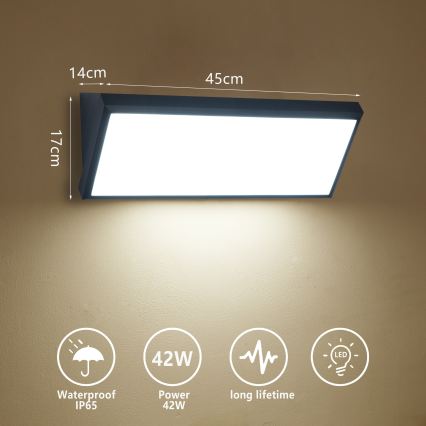 Brilagi - Applique da esterno TRIANGLE LED/42W/230V 45 cm nero IP65