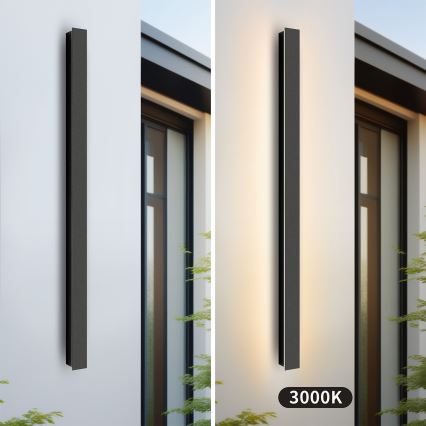 Brilagi - Applique da esterno LINEAR LED, 22W, 230V, 3000K, IP65, 100 cm, nero, CRI 90