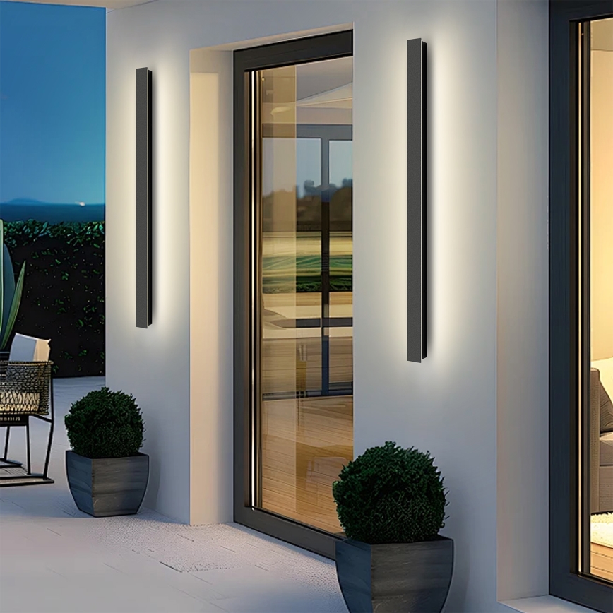 Brilagi - Applique da esterno LINEAR LED, 22W, 230V, 3000K, IP65, 100 cm, nero, CRI 90