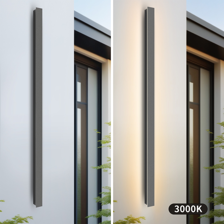 Brilagi - Lampada da parete per esterni LINEAR a LED, 32 W, 230 V, 3000 K, IP65, 140 cm, antracite, CRI 90