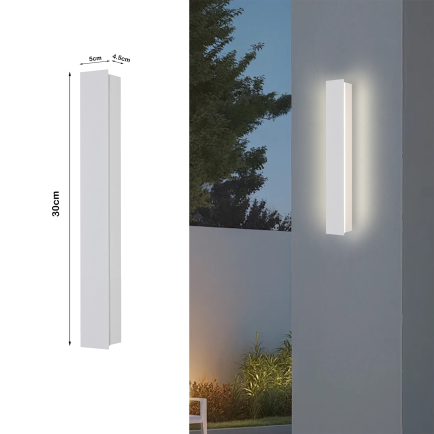 Brilagi - Lampada da parete LED per esterni LINEAR LED/8W/230V 3000K IP65 30 cm bianca CRI 90