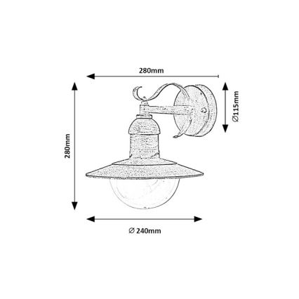 Brilagi - Applique da esterno MOLDE 1xE27/60W/230V IP44 bianco/patina