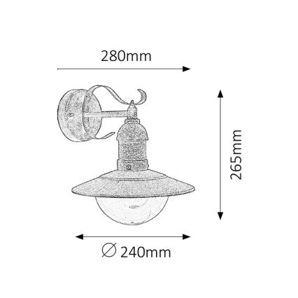 Brilagi - Applique da esterno MOLDE 1xE27/60W/230V IP44 bronzo/patina