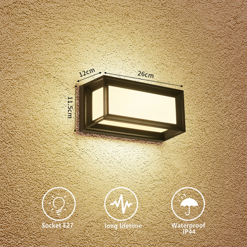 Brilagi - Applique da esterno PARKER 1xE27/60W/230V nero IP44