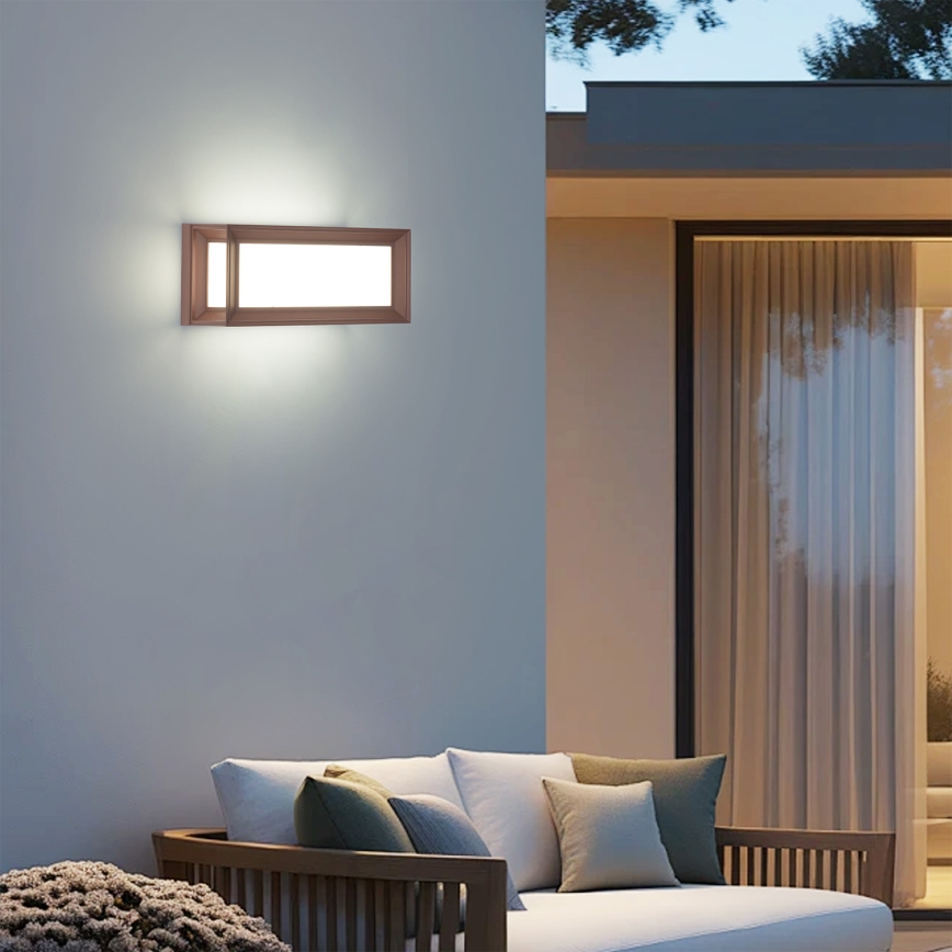 Brilagi - Applique da esterno LED PARKER/12W/230V 3000/4500/6000K marrone IP44