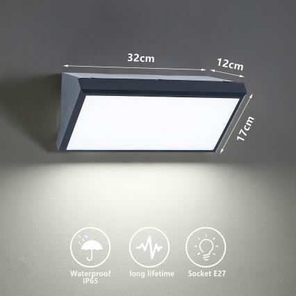 Brilagi - Applique da esterno TRIANGLE 1xE27/60W/230V antracite IP65