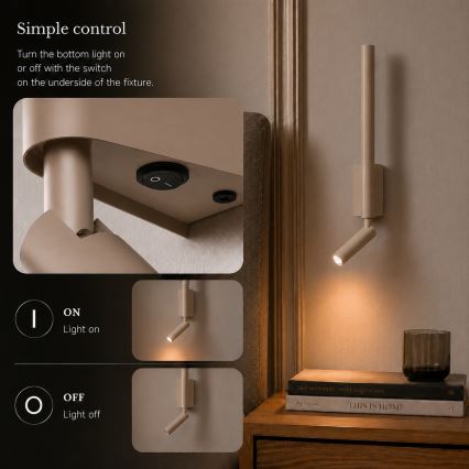 BRILAGI - Applique da parete a LED VIXON LED/3W/230V + LED/5W beige CRI 90
