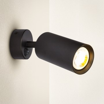 Brilagi - Applique da parete a spot con interruttore SELE 1xGU10/30W/230V nero