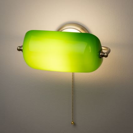 Brilagi - Applique da parete BANK OFFICE 1xE27/60W/230V ottone/verde