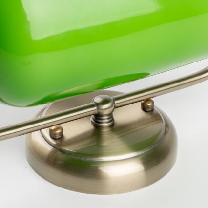 Brilagi - Applique da parete BANK OFFICE 1xE27/60W/230V ottone/verde