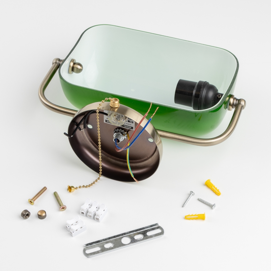 Brilagi - Applique da parete BANK OFFICE 1xE27/60W/230V ottone/verde