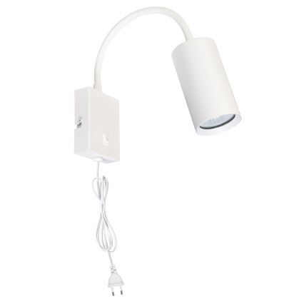 Brilagi - Lampada da parete flessibile con interruttore SELE 1xGU10/30W/230V bianca