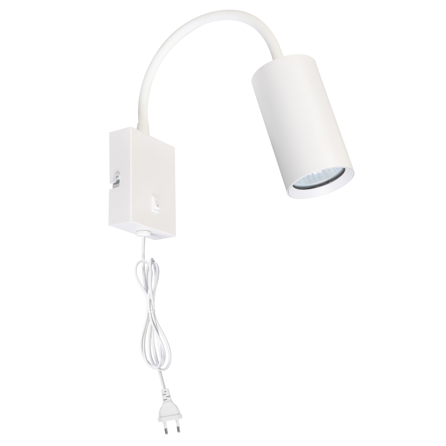 Brilagi - Lampada da parete flessibile con interruttore SELE 1xGU10/30W/230V bianca