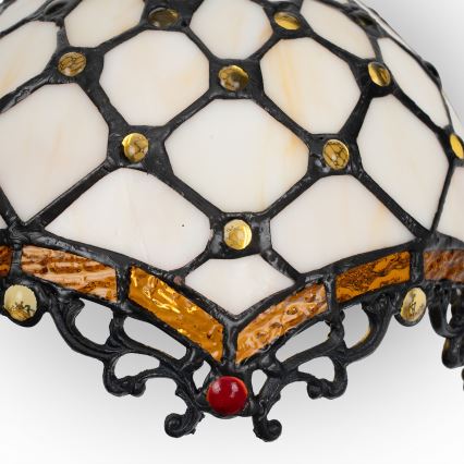 Brilagi - Applique da parete in vetro Tiffany, colore avorio, 1xE14/40W/230V