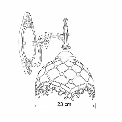 Brilagi - Applique da parete in vetro Tiffany, colore avorio, 1xE14/40W/230V