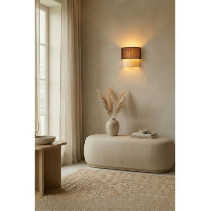 Brilagi - Applique da parete LED BOHO ECO 1xE27/10W/230V marrone/crema