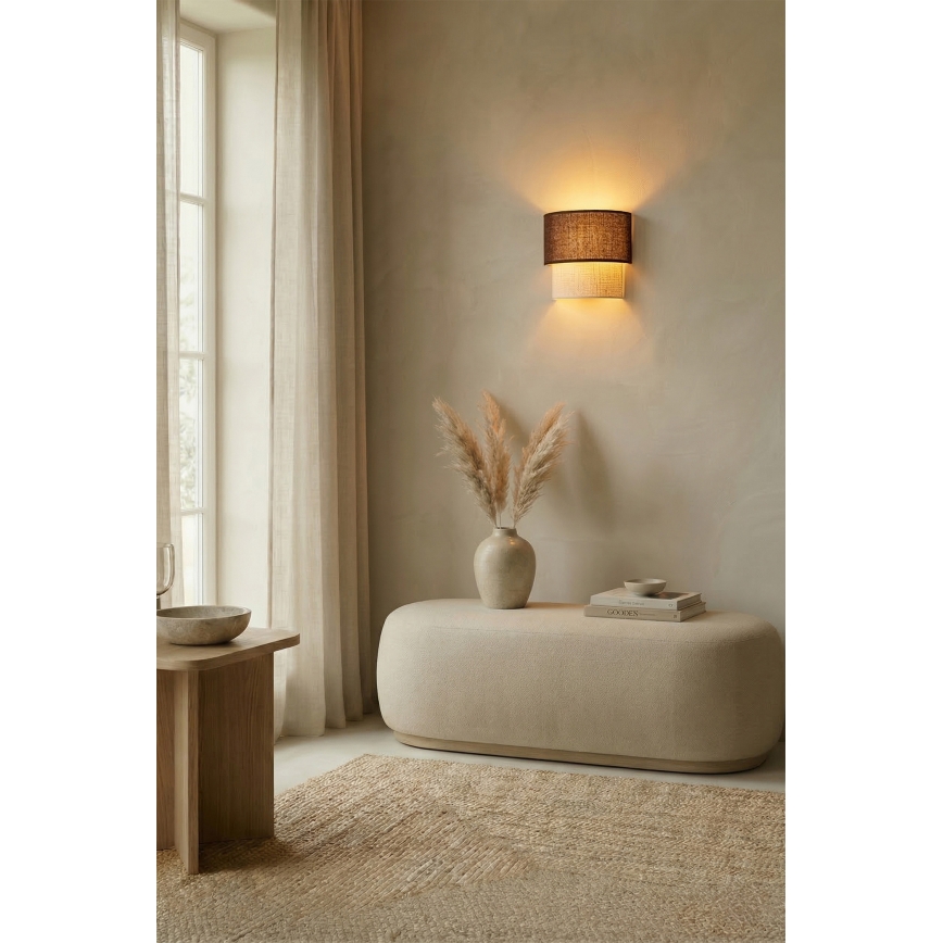 Brilagi - Applique da parete LED BOHO ECO 1xE27/10W/230V marrone/crema
