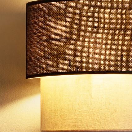 Brilagi - Applique da parete LED BOHO ECO 1xE27/10W/230V marrone/crema