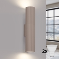Brilagi - Applique da parete LED CRESTO 2x GU10 / 10 W / 230 V, 30 cm, taupe