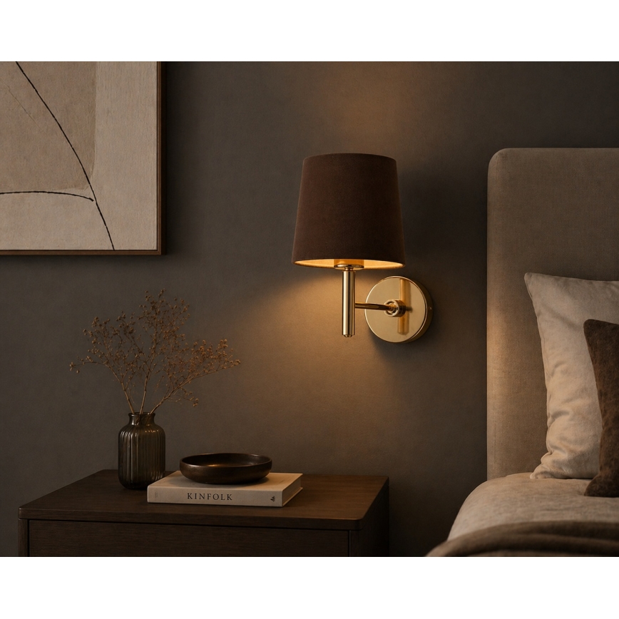 Brilagi - Applique da parete MONTE 1xE27/15W/230V marrone/oro