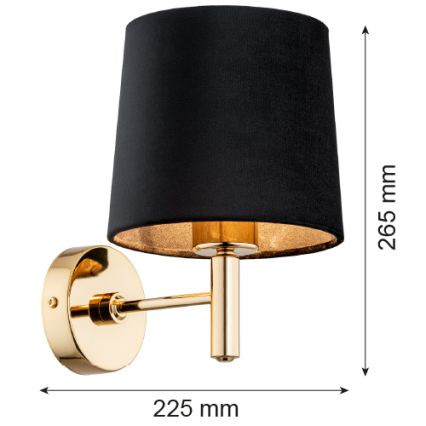 Brilagi - Applique da parete MONTE 1xE27/15W/230V nero/oro