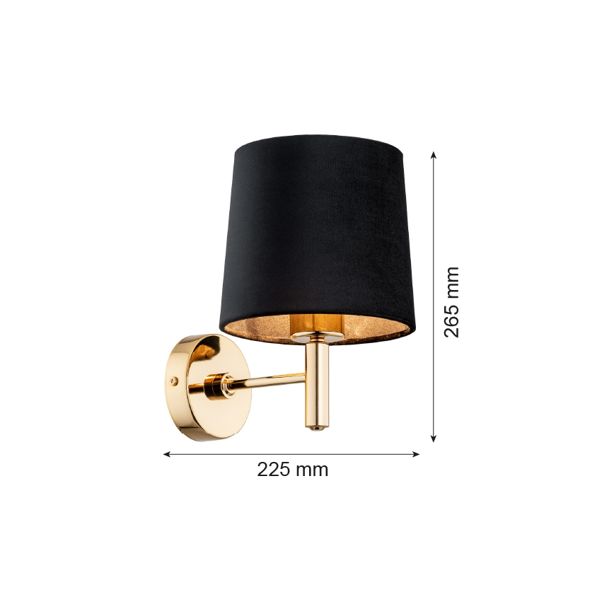 Brilagi - Applique da parete MONTE 1xE27/15W/230V nero/oro