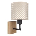 Brilagi - Applique da parete per bambini BOBO WOOD 1xE27/25W/230V rovere/nera/beige/a pois