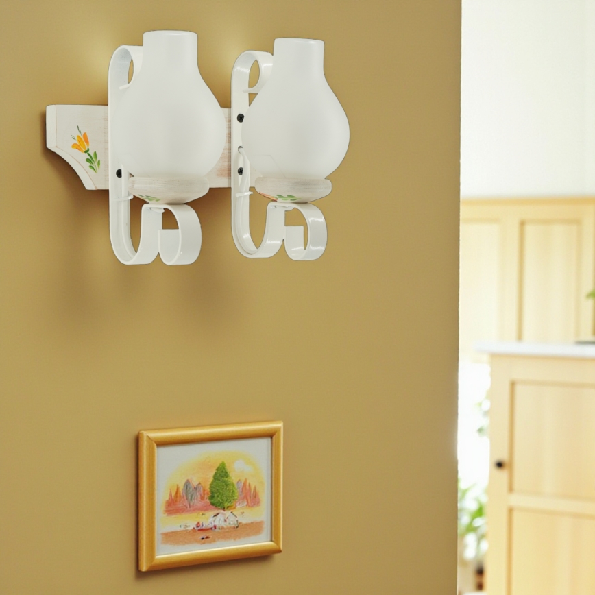 Brilagi - Applique da parete QUEEN 2xE14/40W/230V faggio/crema