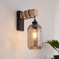 Brilagi - Applique da parete WOOD GLASS 1xE27/60W/230V pino/nero/marrone fumé