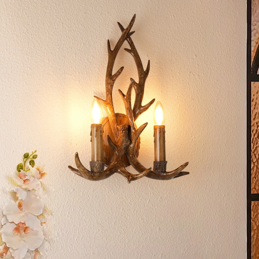 Brilagi - Applique DEER 2xE14/10W/230V con corna