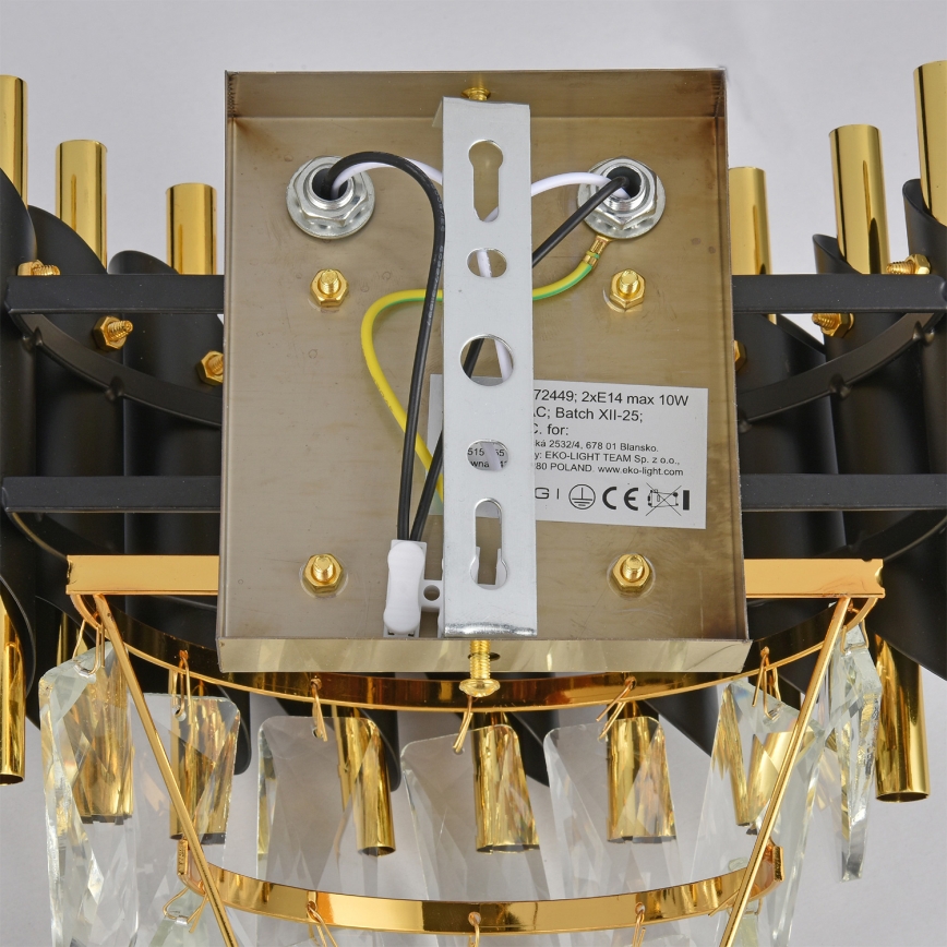 Brilagi - Applique ECLIPSE 2xE14/10W/230V nero/oro