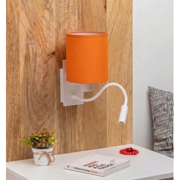 Brilagi - Applique flessibile a LED NUBILA 1xE27/25W/230V + LED/3W bianco/arancione