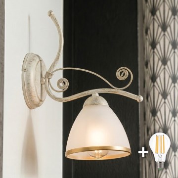 Brilagi - Applique LED ANTICO 1xE27/60W/230V bianco patinato