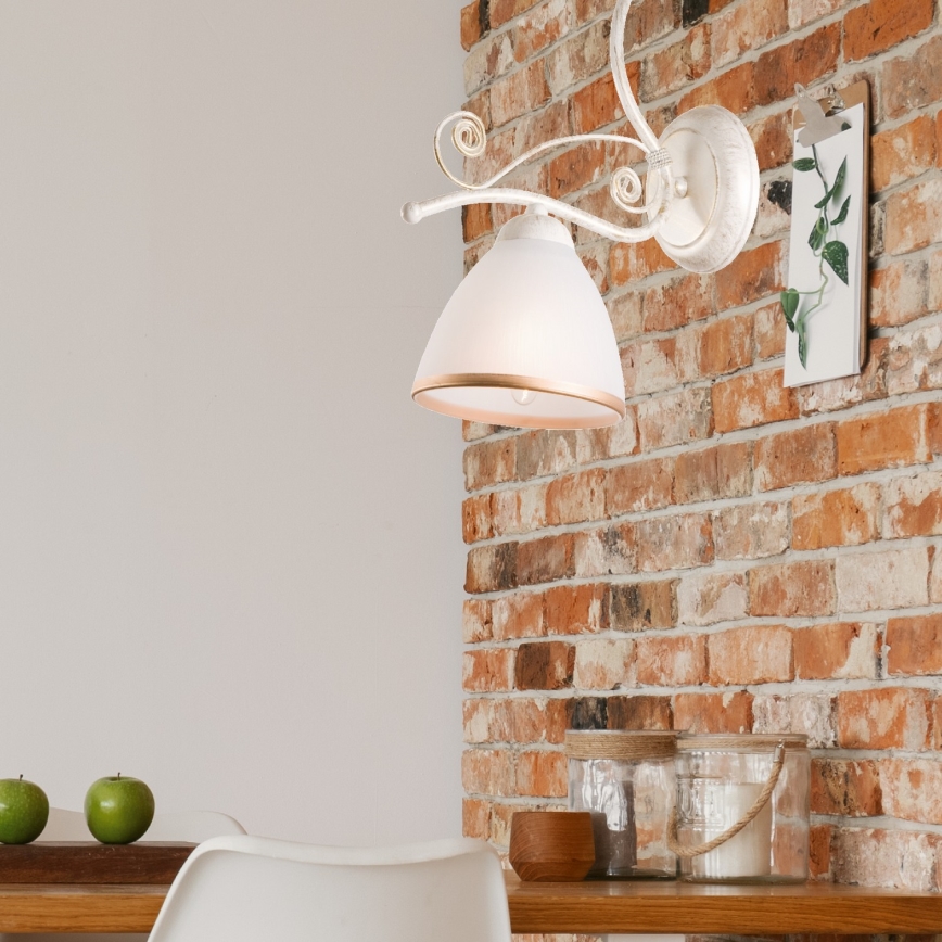 Brilagi - Applique LED ANTICO 1xE27/60W/230V bianco patinato