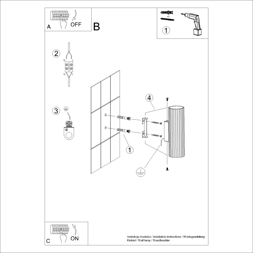 Brilagi - Applique LED CRESTO 2x GU10/10W/230V 20 cm nero