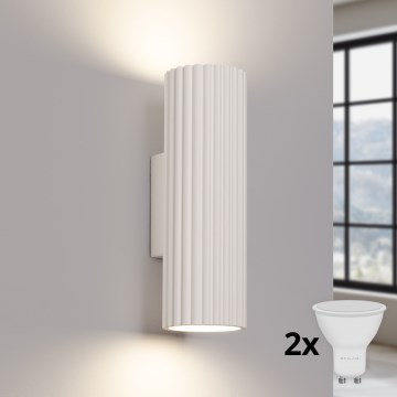 Brilagi - Applique LED CRESTO 2xGU10/10W/230V 20 cm colore crema
