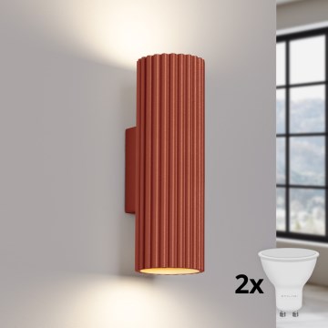 Brilagi - Applique LED CRESTO 2xGU10/10W/230V 20 cm rossa