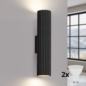 Brilagi - Applique LED CRESTO 2xGU10/10W/230V 30 cm nero