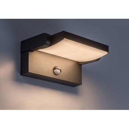 BRILAGI - Lampada da parete per esterni a LED con sensore di movimento e sensore crepuscolare ANKLE LED/12W/230V IP65 nero